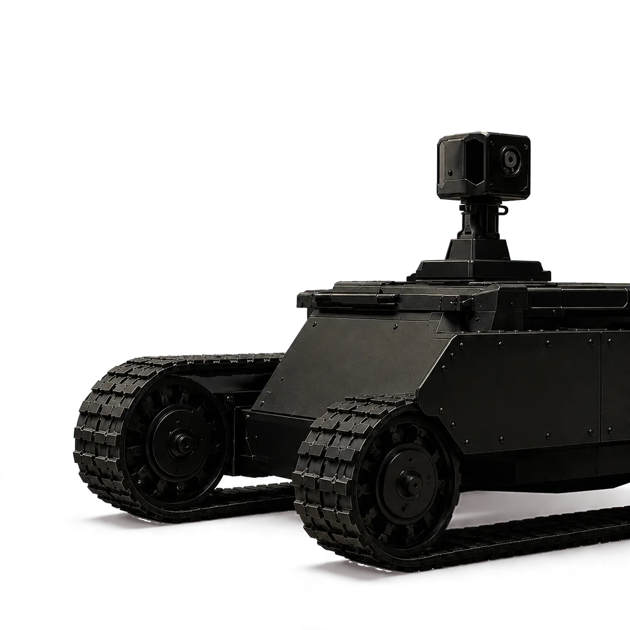 Black industrial tracked vehicle