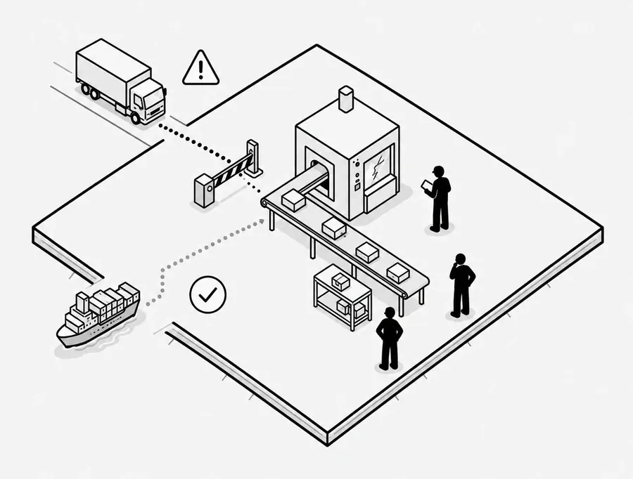 Production-route diagram showing a production problem